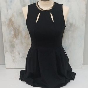 Cynthia Rowley black keyhole dress with pockets